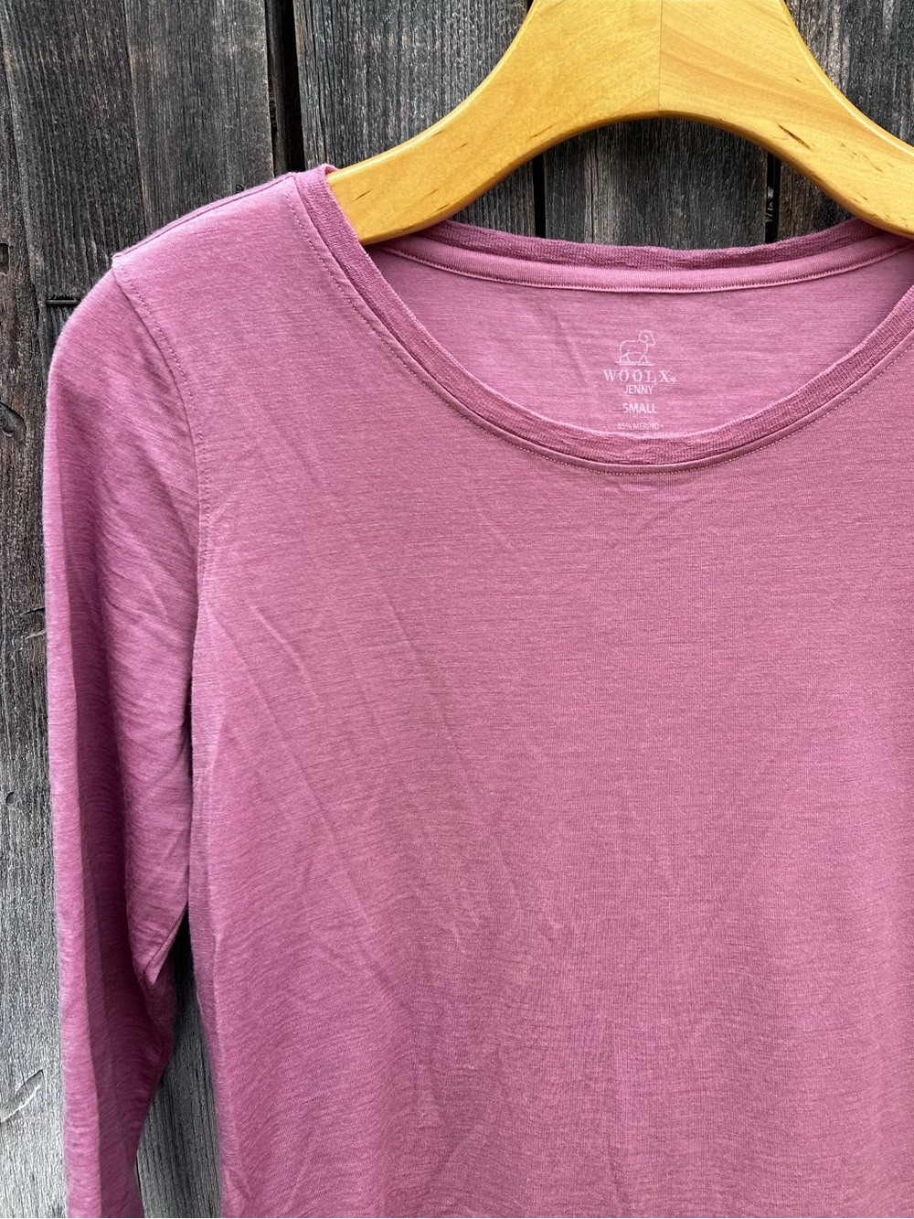 Woolx Jenny 3/4 Sleeve Crewneck Tee Shirt Merino Wool Blend Dusty Rose Pink S - Picture 2 of 13